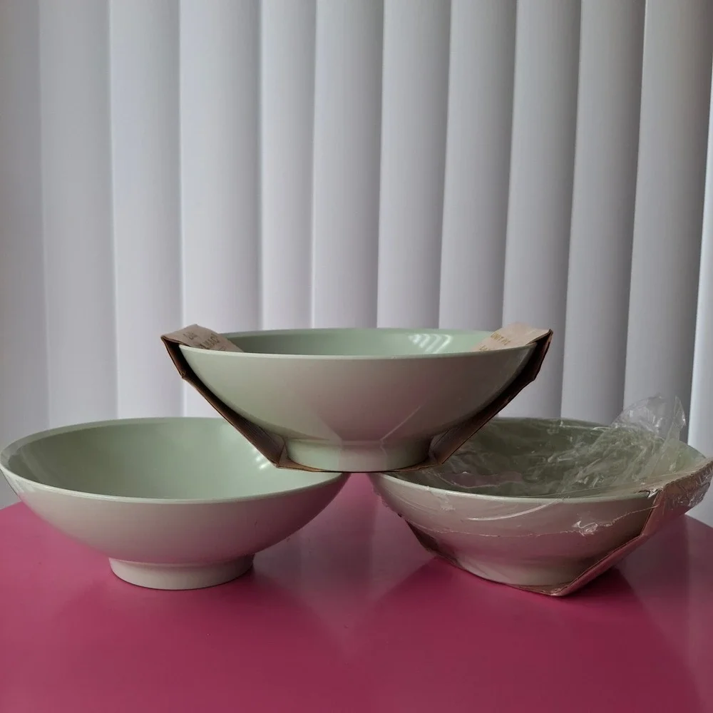 Boonton Melmac Large Vegetable Serving Bowl Seafoam Green Vintage Set of 3 MCM